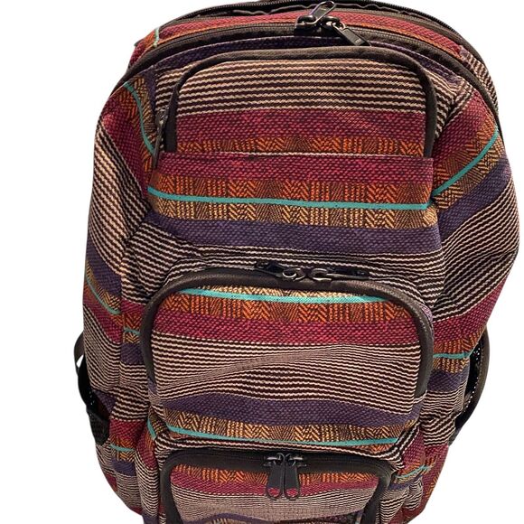 DAKINE Campus Backpack 6 Double Zippers Colorful Striped, Hike, Camp, School - Picture 3 of 11